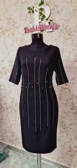 Rochie neagra cu strasuri si margelute