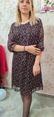 Rochie de ocazie cu imprimeu deosebit si fir lurex