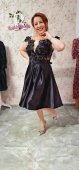 Rochie de ocazie eleganta neagra in clos Liana cu flori 3D 