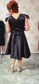 Rochie de ocazie eleganta neagra in clos Liana cu flori 3D 