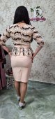Rochie din stofa elastică,crem cu bust din dantela .●40 ●42
