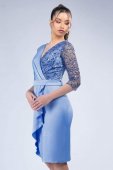 Rochie din tafta albastru deschis 