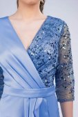 Rochie din tafta albastru deschis 