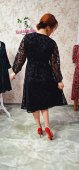 Rochie neagra cu model din catifea