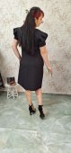 Rochie neagra de zi lejera cu accesoriu si buzunare