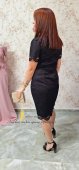 Rochie neagra din dantela si tull la bust
